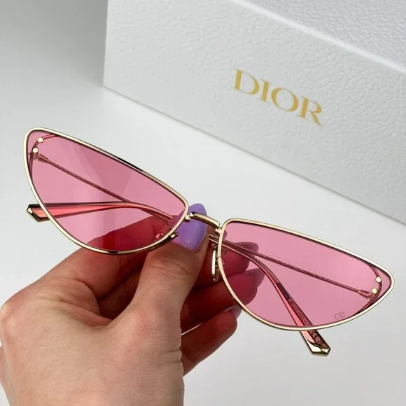 Dior MISSDIOR B1U B0N0 BRAND NEW Sunglasses Gold Pink Unisex Metal Cat Eye - Picture 2 of 14